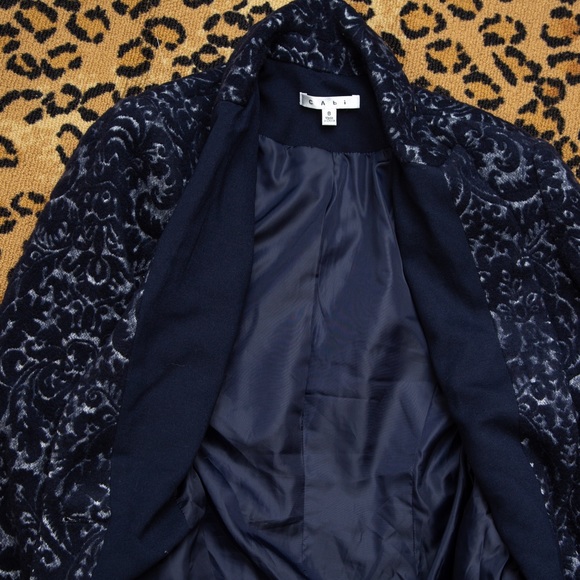 Textured navy blazer jacket wool blend Cabi 8 - Picture 7 of 9